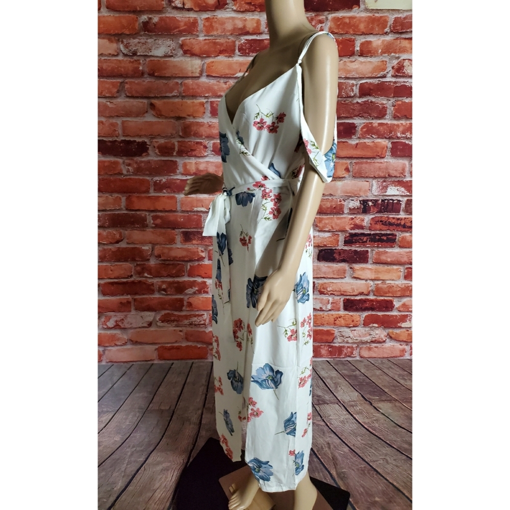 ABS Collection Floral Cold Shoulder Dress Size 8 - Picture 2 of 4